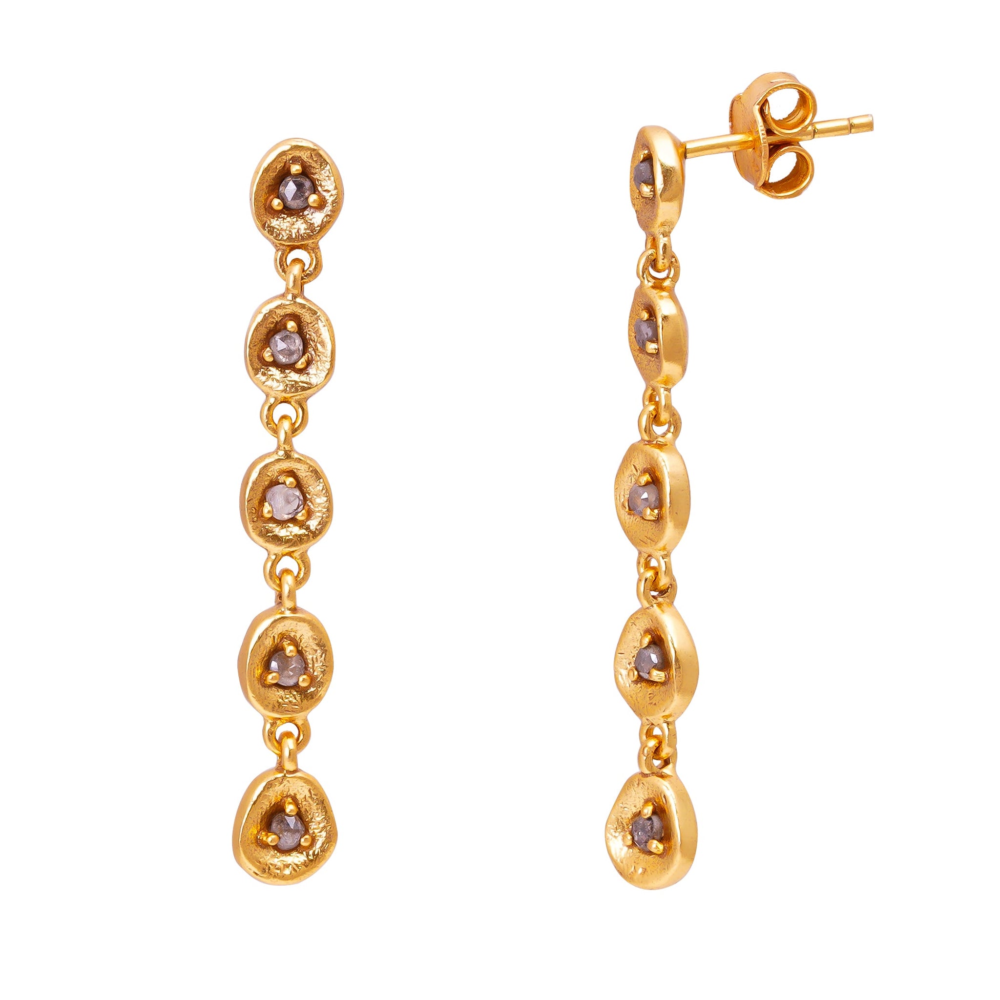 Polki Diamond Gold Drop Earrings
