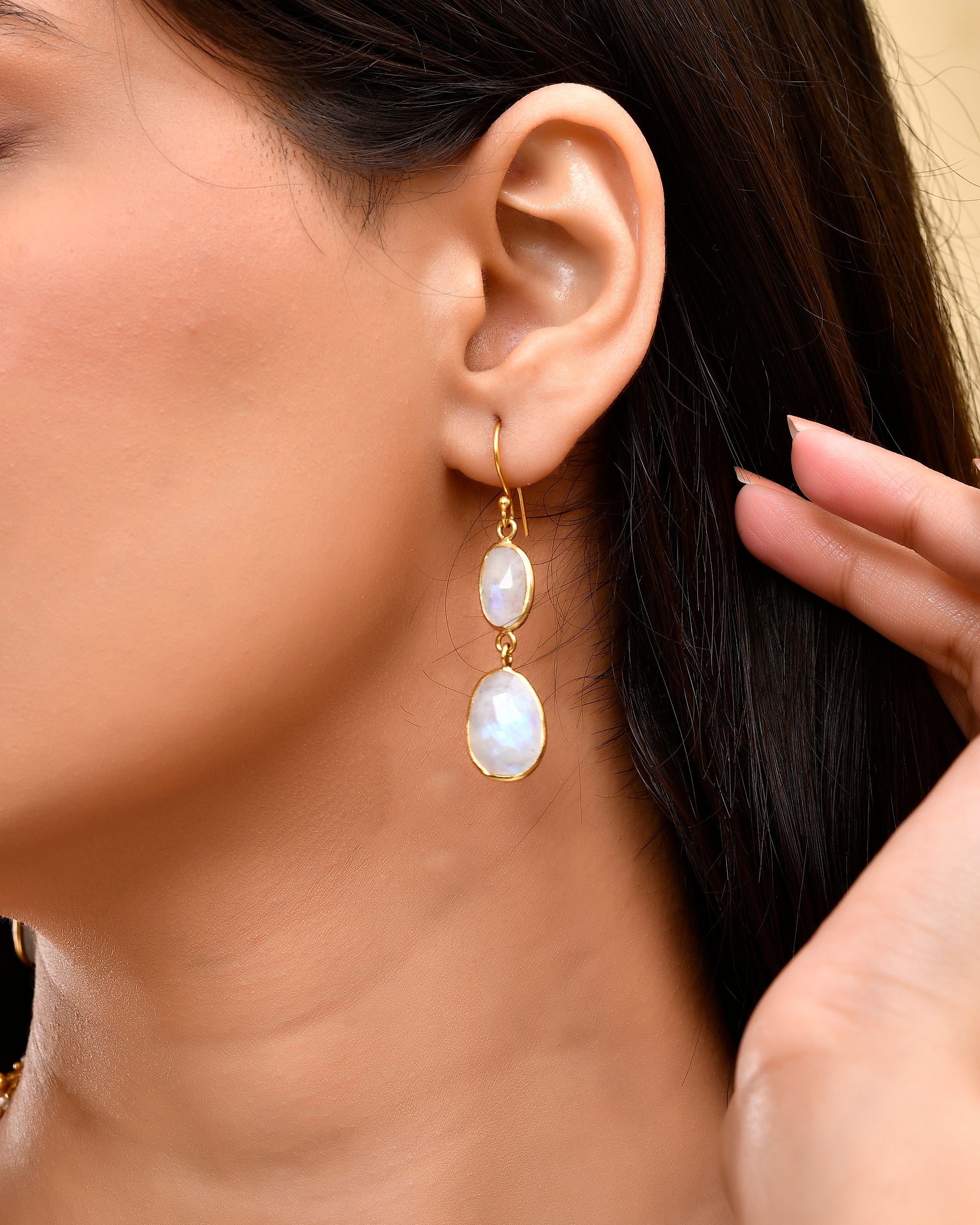 Luna Layers Moonstone Earrings