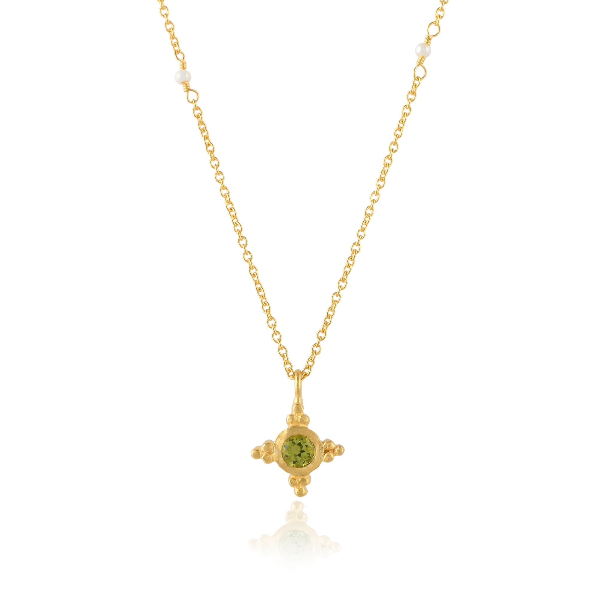 Peridot Flower Pendant Necklace.