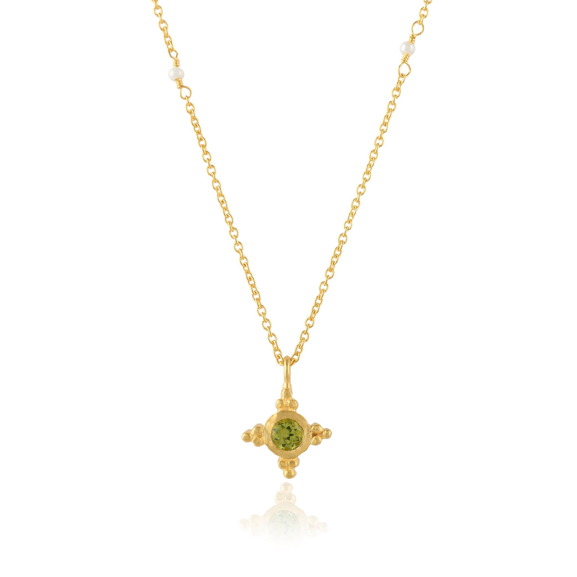 Peridot Flower Pendant Necklace.