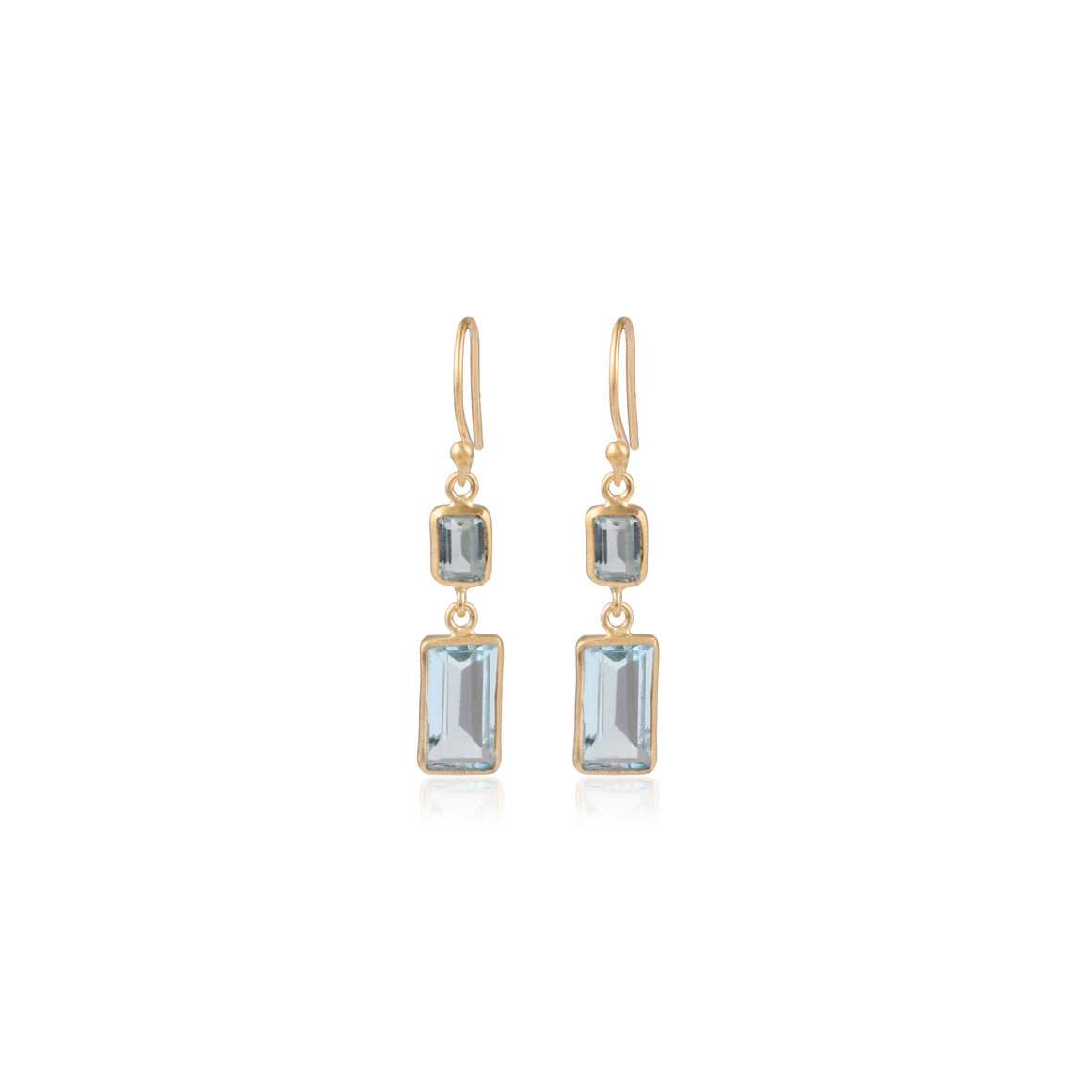 Blue Topaz Rectangular Earrings