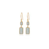 Aqua Chalcedony Rectangular Earrings