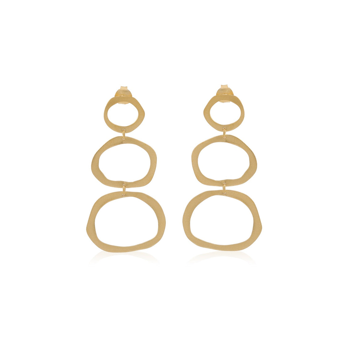 Golden Cascade Oval Earrings