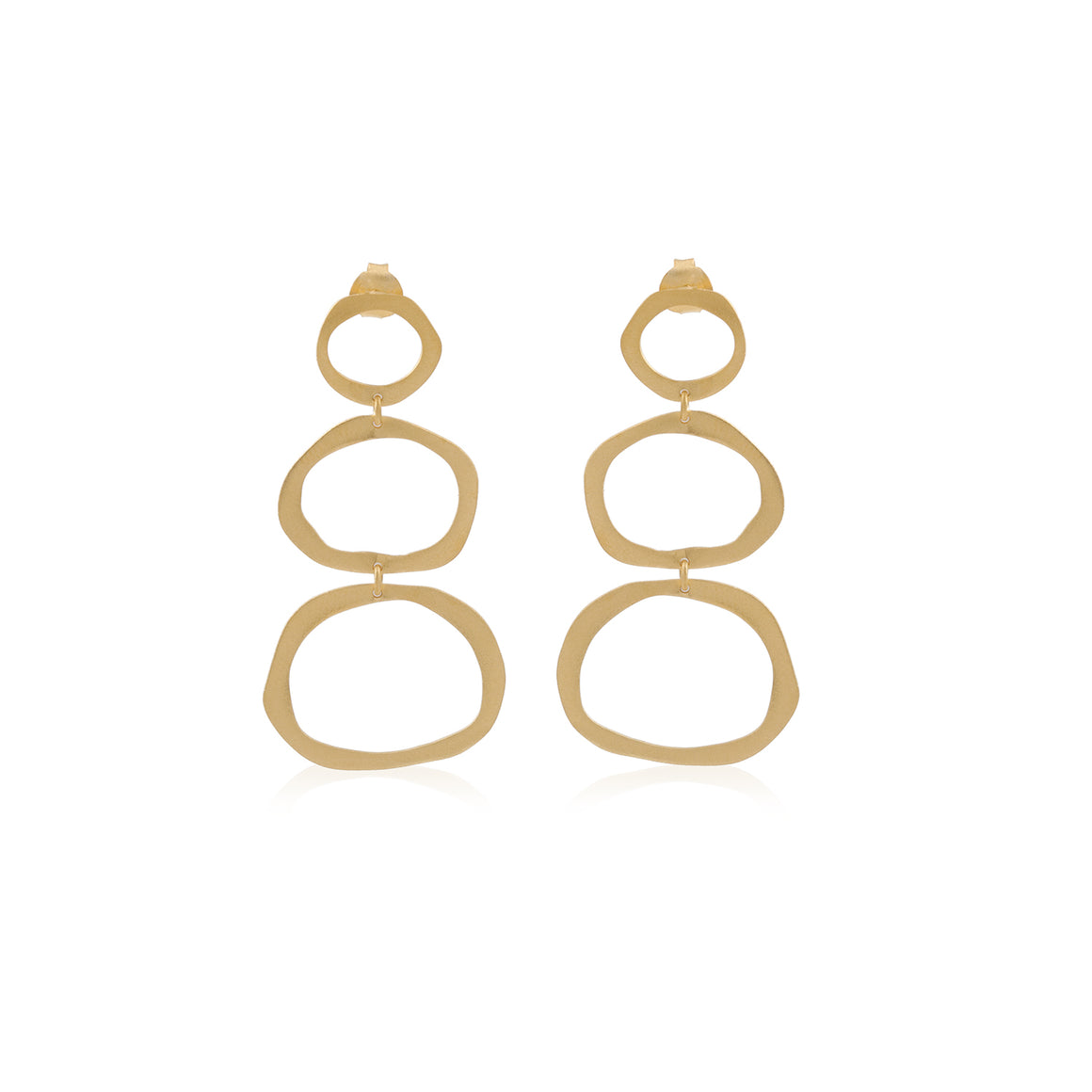 Golden Cascade Oval Earrings