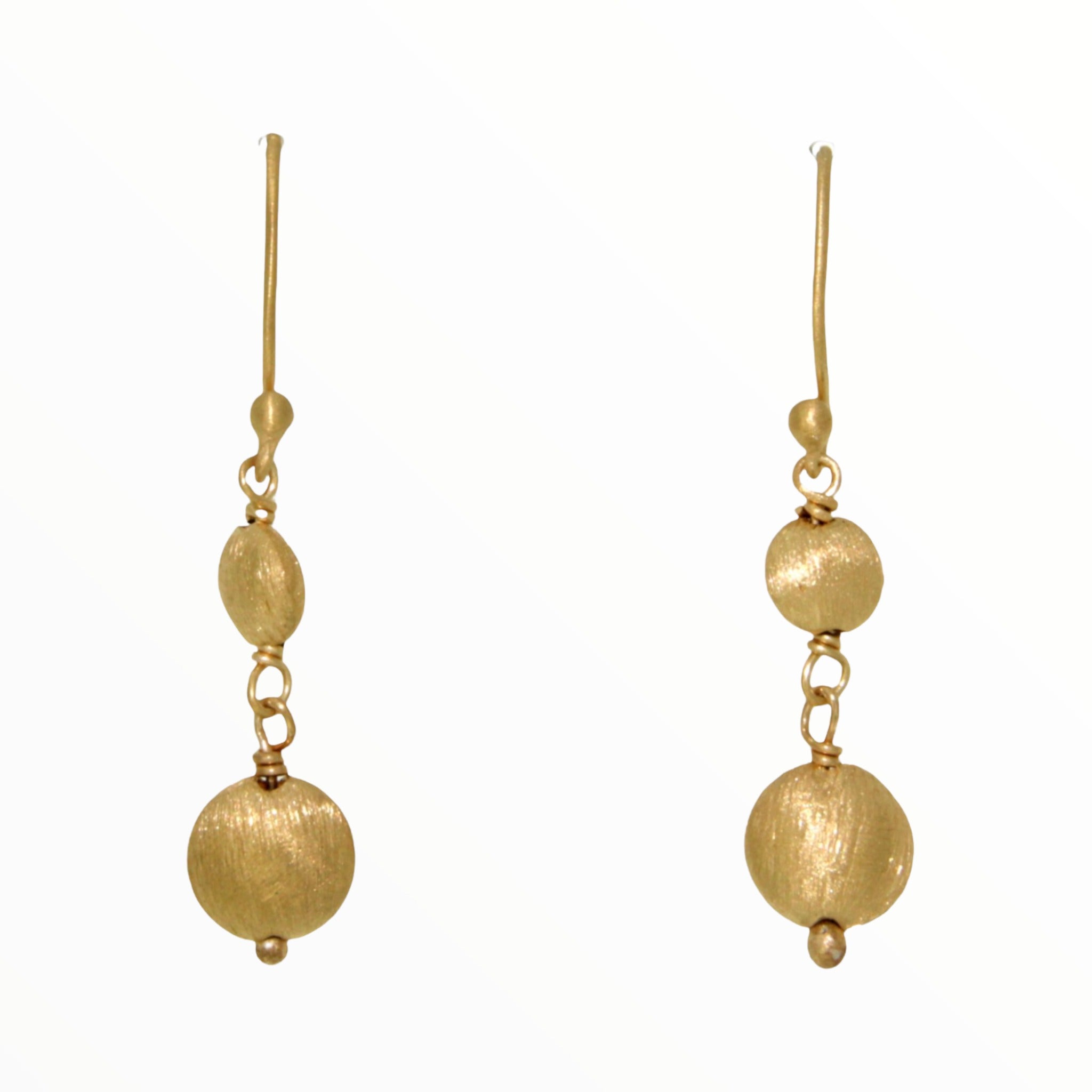Two tier textured gold beads
