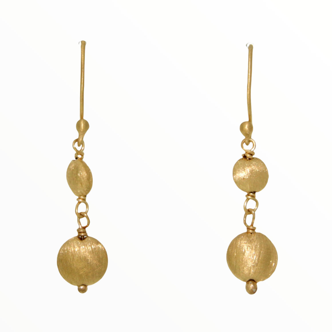 Two tier textured gold beads