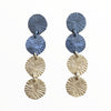Two Tone Discs in gold and Dark Rhodium