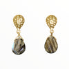 Pear Shaped Gold Top with a Labradorite Drop
