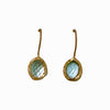 Blue Topaz Bezel Drop Earrings