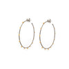 Rhodium and Gold Dot Hoop Earrings