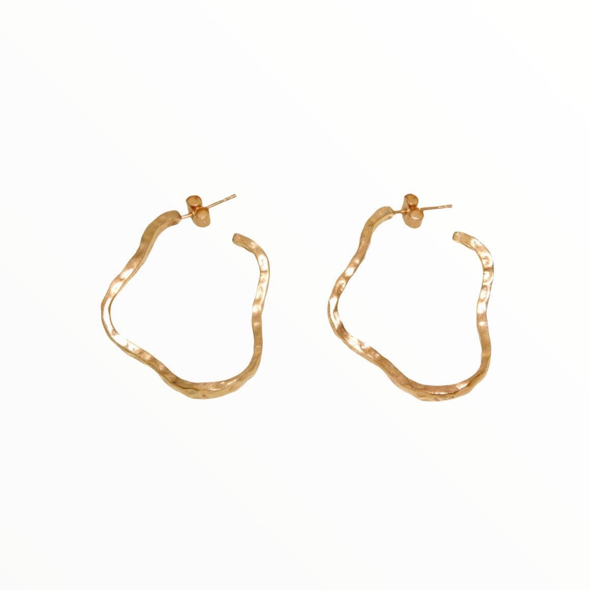 Matt Gold Curly Hoop Earrings