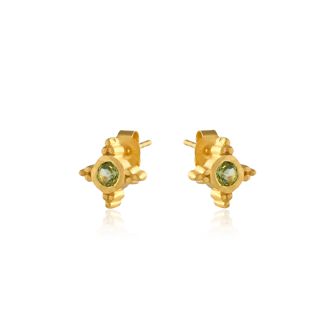 Peridot Flowers Studs