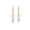 Aqua Chalcedony Drop Hook Earrings