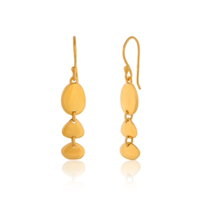 Matt Gold Pebble Tier Earrings