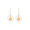 Gold Ring Silver Flower Earrings