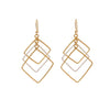 Two Tone Tiered Square Earrings