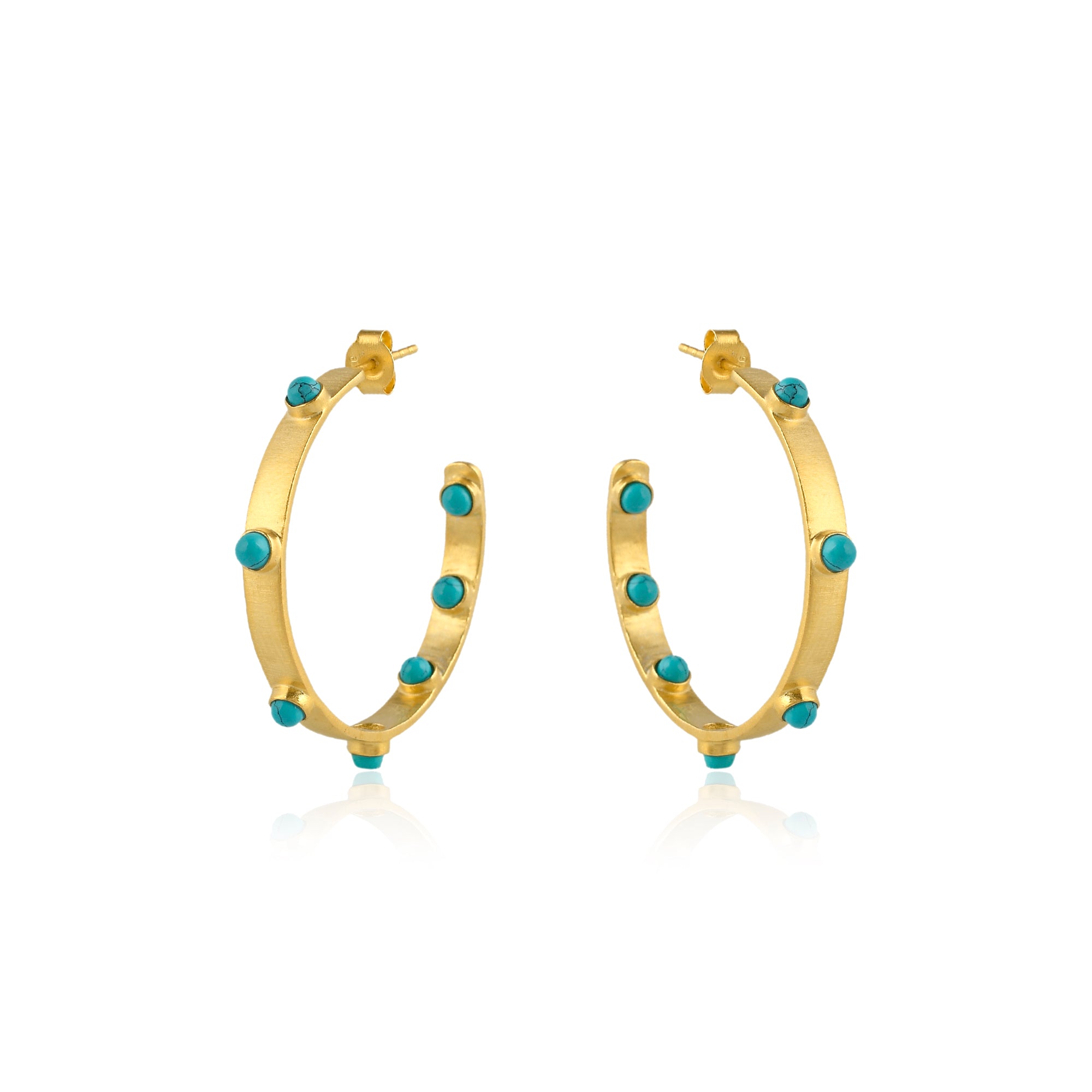 Turquoise Beaded Hoop Earrings