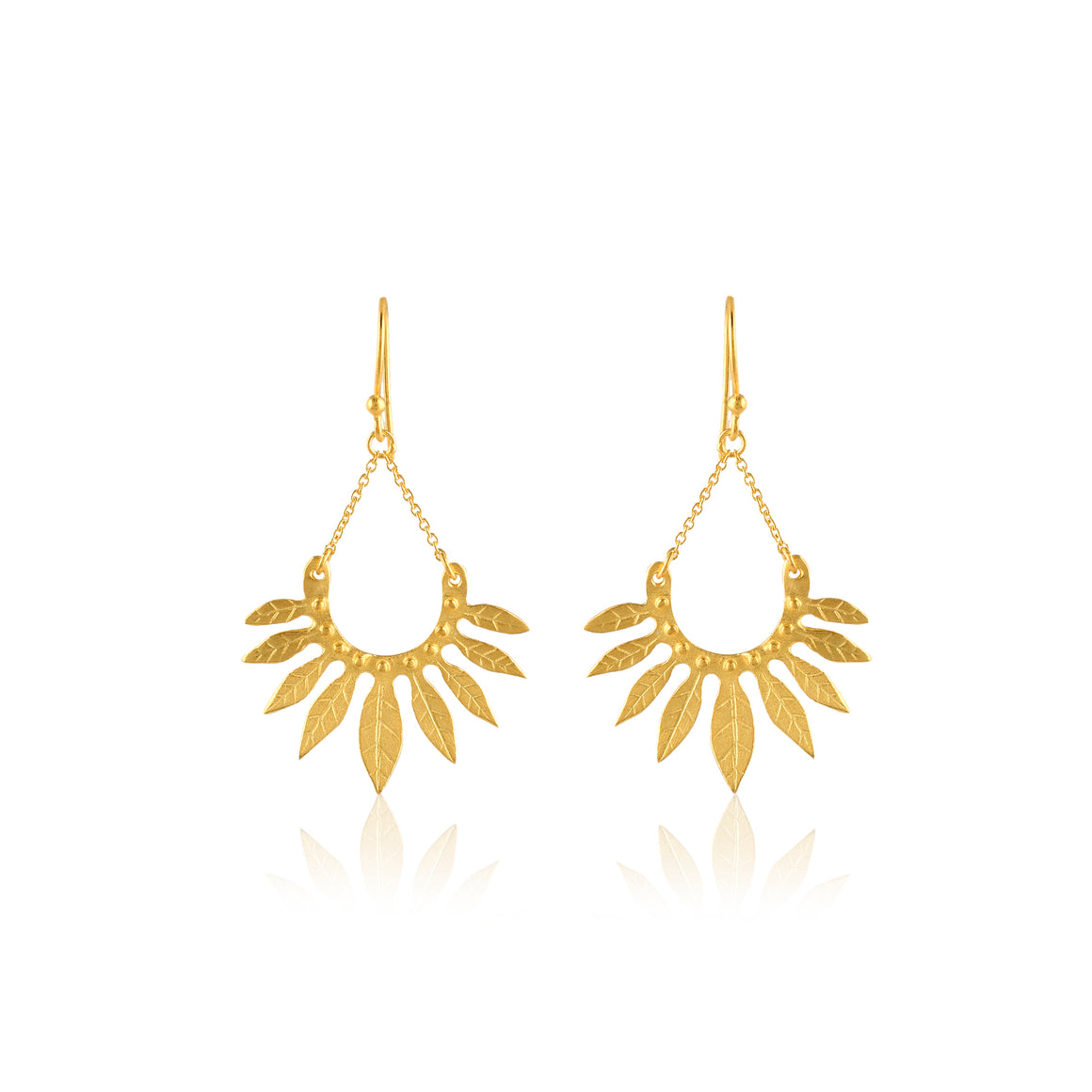 Textured Gold Leaves in a fan shape