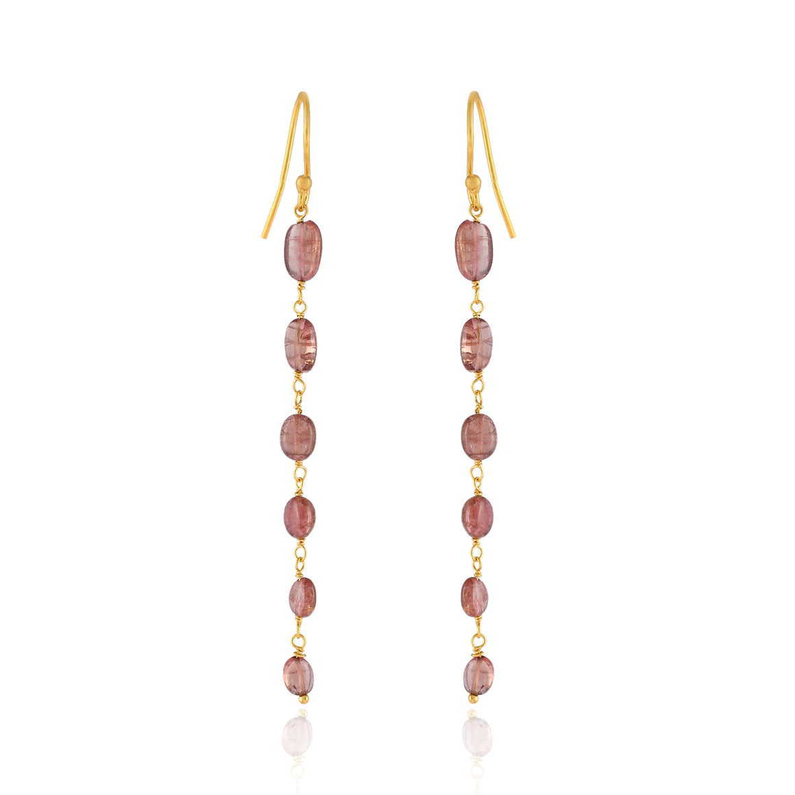 Pink Tourmaline Bead Dangles