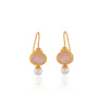 Rose Oval Pearl Earring in Pink Chalcedony