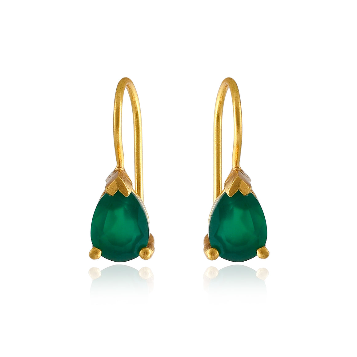 Green Onyx Petite Earrings
