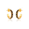Semi Hoop with gold dots in Two Tone