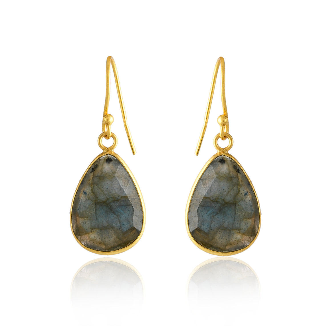 Handcrafted Labradorite Pear Drop Earrings