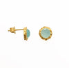 Aqua Chalcedony Faceted Studs