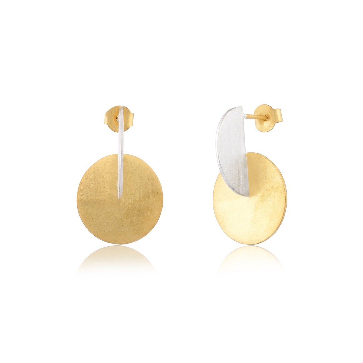 Gold Silver Circle Earrings