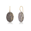 Dark Rhodium textured oval with gold dots