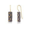 Two Tone Textured Rectangular Dot Earrings