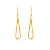 Textured Matt Gold Long Loop Earrings