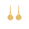 Matt Gold Textured Round Earrings