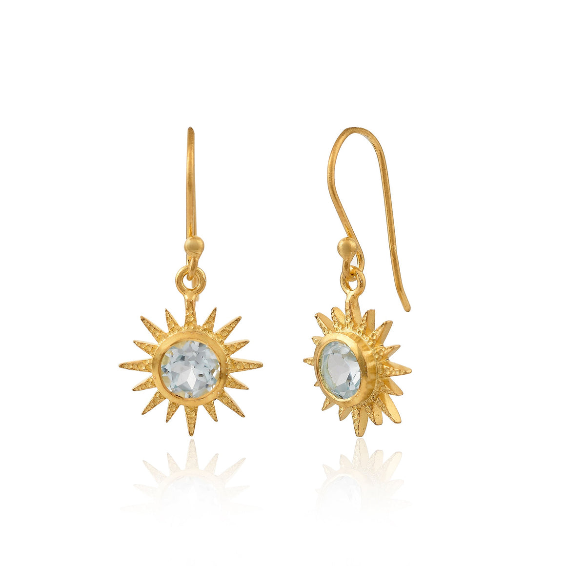 Blue Topaz Star Earrings