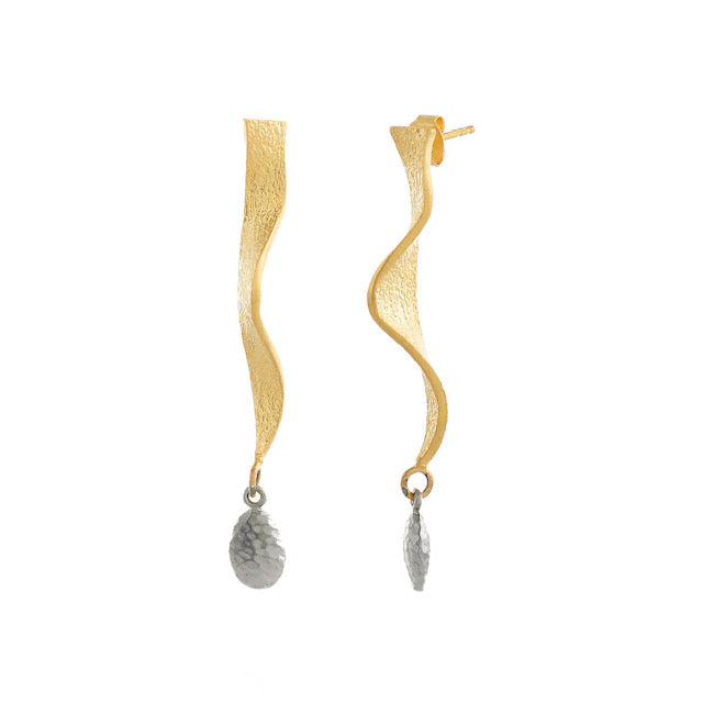Midnight Contrast – Black & Gold Earrings