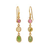 Tourmaline 3 Stone Earrings