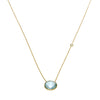 Blue Topaz Oval Pendant with White Topaz