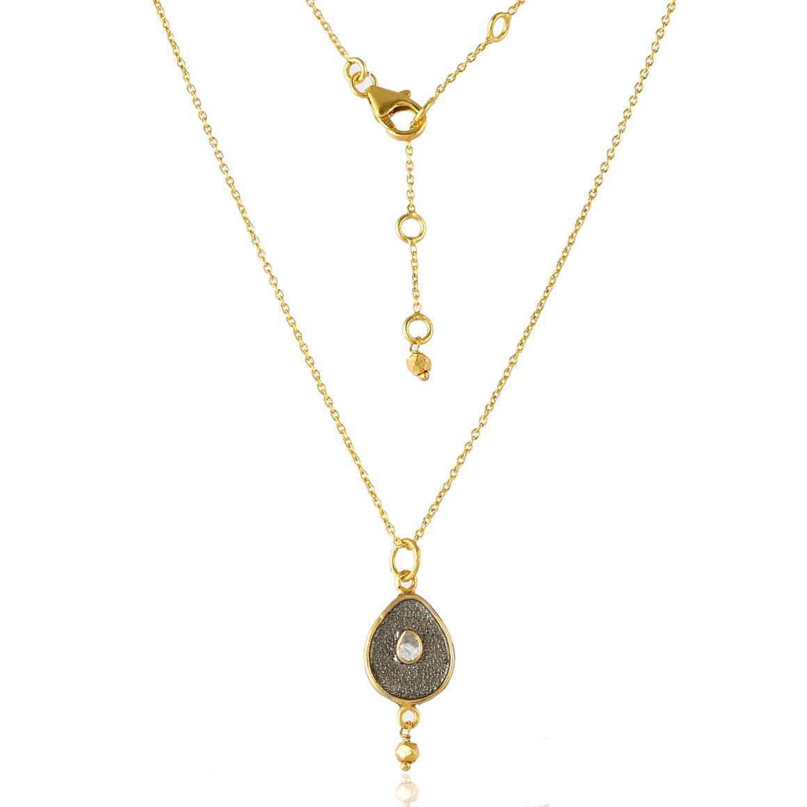 Polki Diamond Two Tone Pendant Necklace