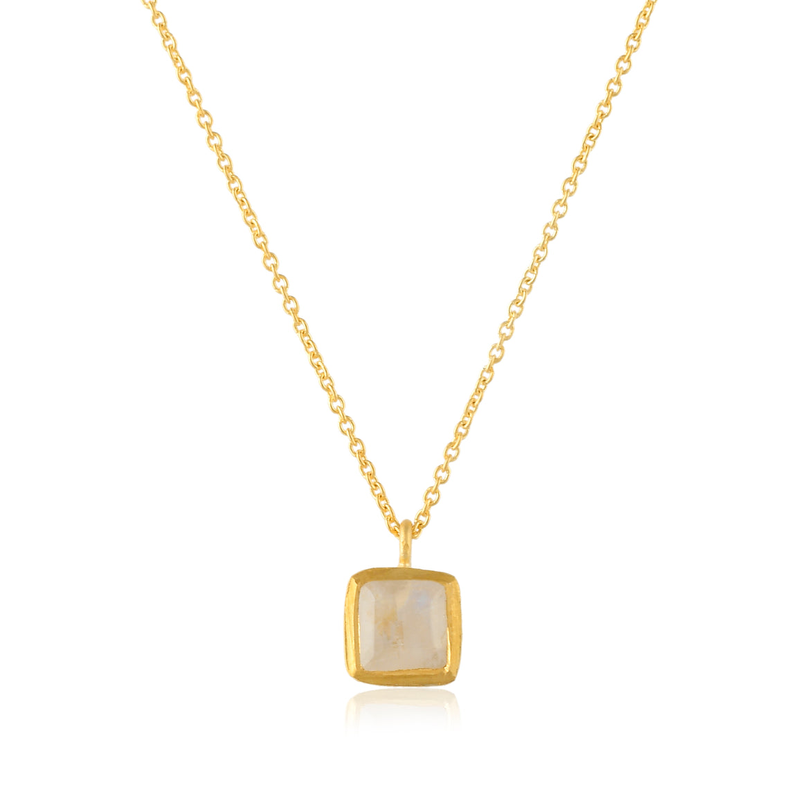 Rainbow Moonstone Square checker cut pendant