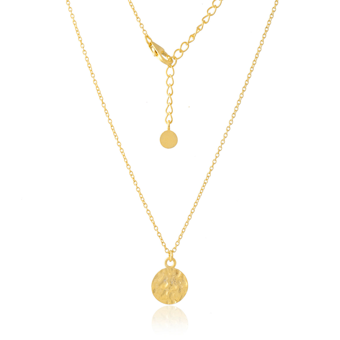 Gold Round Textured Pendant