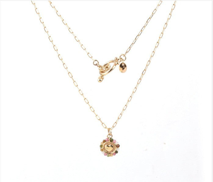 Tourmaline Heart Pendant on Chain