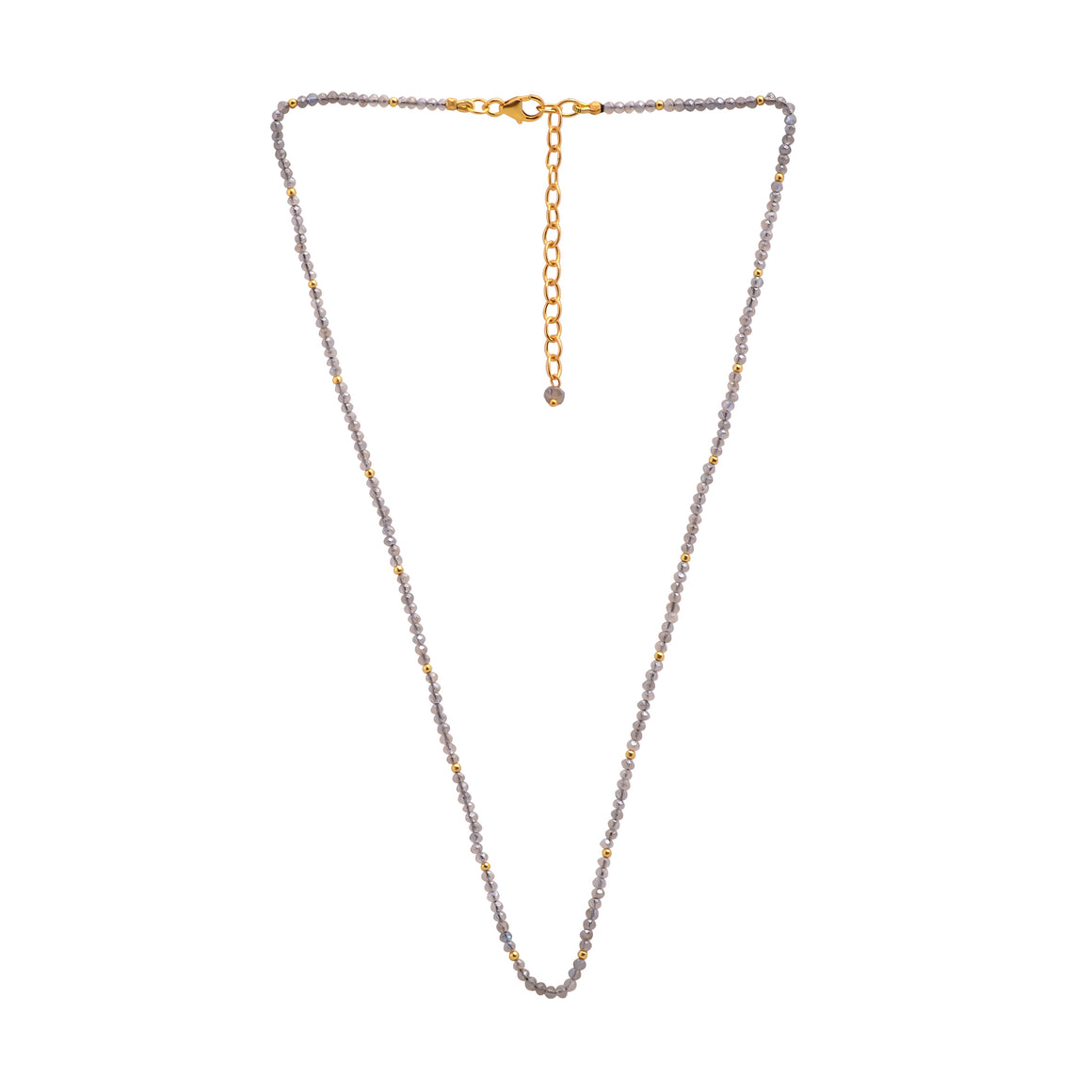 Labradorite beads w gold beads