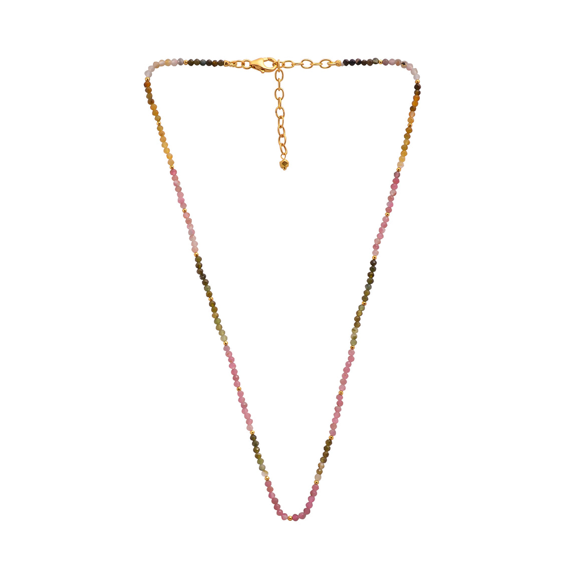 Tourmaline String with gold beads