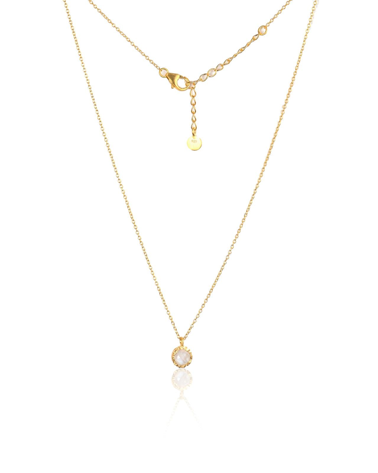 Rainbow Moonstone circle pendant 