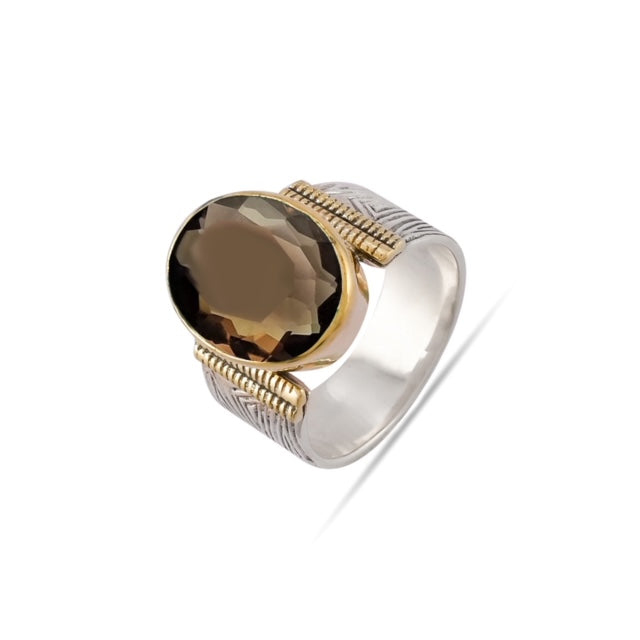Gilded Harmony Gemstone Ring