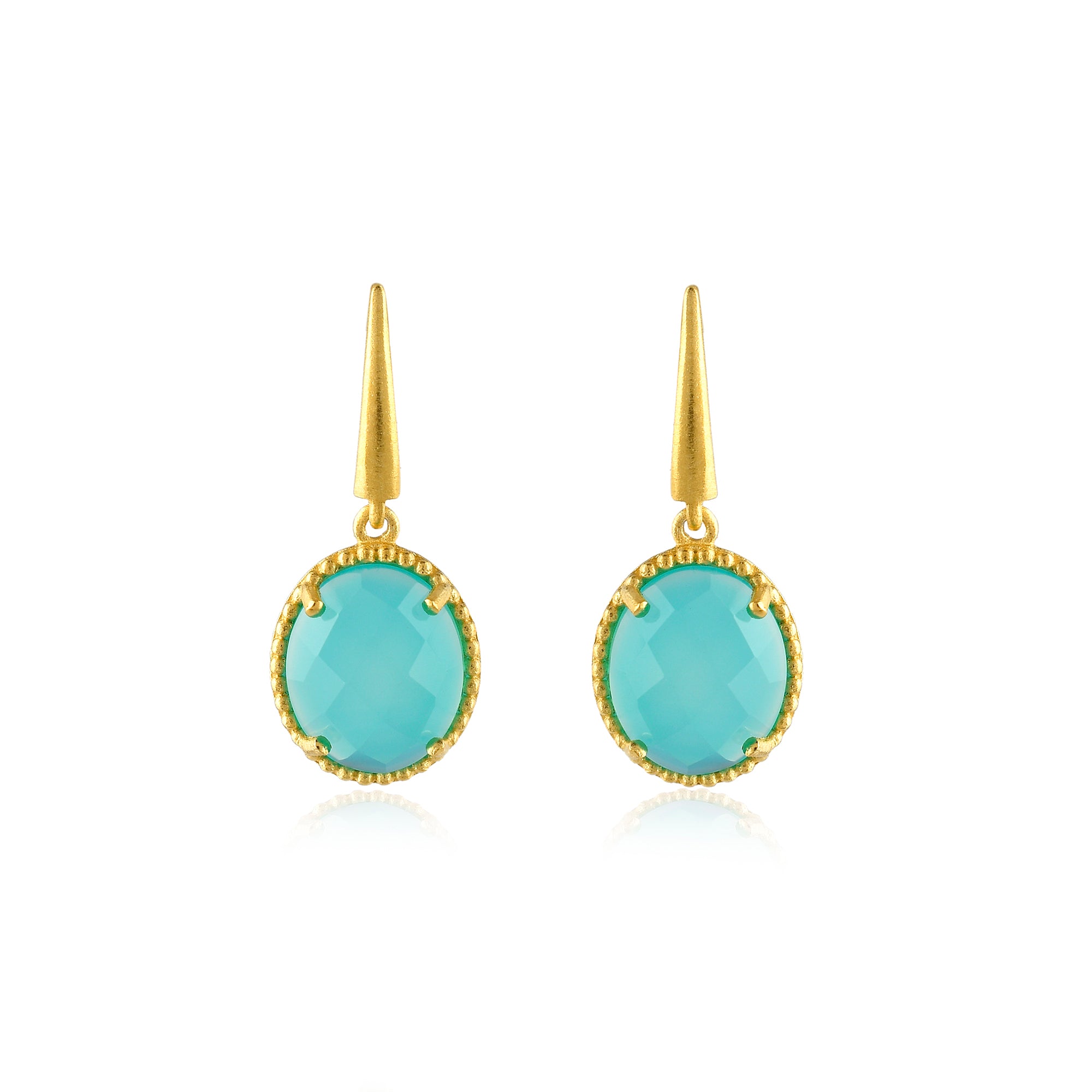 Aanya Braided Oval Drop in Aqua Chalcedony