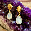 Rainbow Pear Drop earrings in Rainbow Moonstone