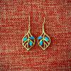Peacock Leaf Earring in Turquoise