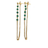 Leaf Bead Chain Earrings in Green Onyx