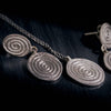 Manjusha Jewels Necklaces Luna Oval Necklace in Silver and Dark Rhodium